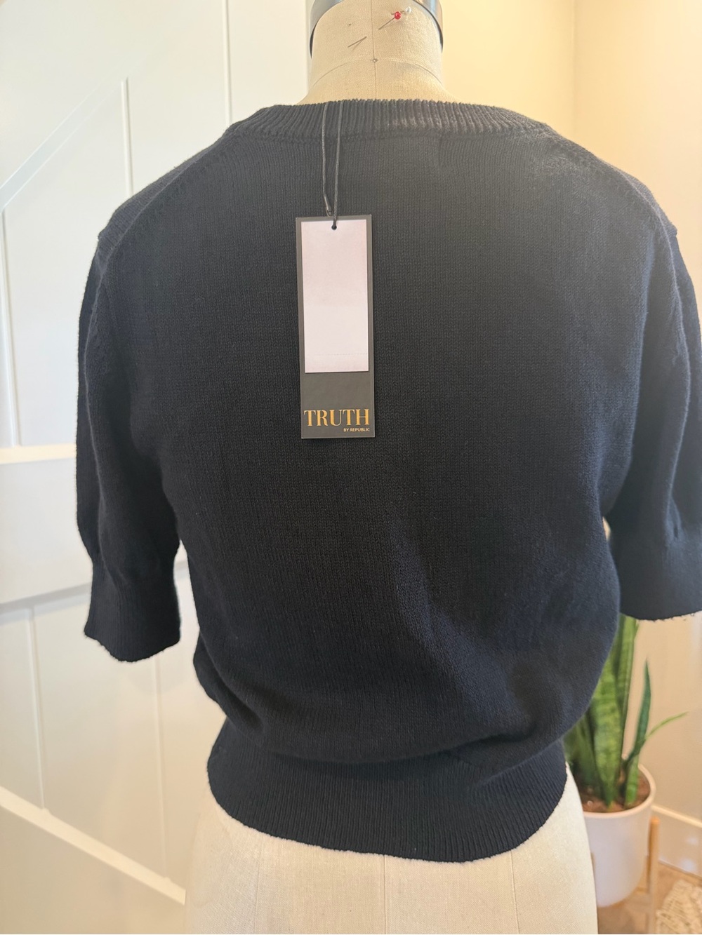 Truth Black Short Sleeve Crewneck Sweater - Picture 2 of 3